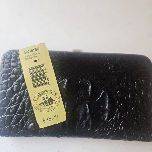 NWT Brahmin Frame Clutch Wallet Black Melbourne Y2K - Picture 2 of 5